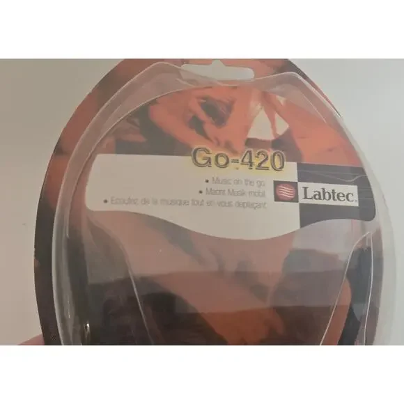 Vintage Labtec Go-420 Headband Headphones Retro Black Audio Portable Headset - Picture 3 of 4